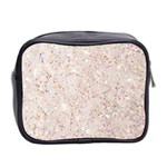 white sparkle glitter pattern Mini Toiletries Bag 2-Side Back