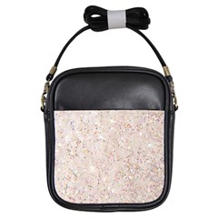 White Sparkle Glitter Pattern Girls Sling Bags