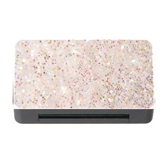 White Sparkle Glitter Pattern Memory Card Reader With Cf by paulaoliveiradesign