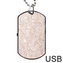 White Sparkle Glitter Pattern Dog Tag Usb Flash (one Side) by paulaoliveiradesign