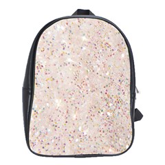 White Sparkle Glitter Pattern School Bags (xl) 