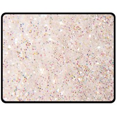 White Sparkle Glitter Pattern Double Sided Fleece Blanket (medium)  by paulaoliveiradesign