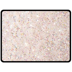 White Sparkle Glitter Pattern Double Sided Fleece Blanket (large)  by paulaoliveiradesign