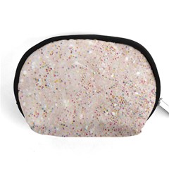 White Sparkle Glitter Pattern Accessory Pouches (medium) 