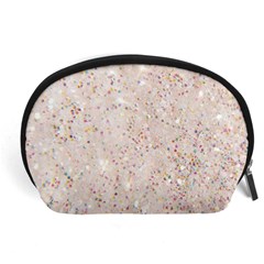 White Sparkle Glitter Pattern Accessory Pouches (large) 