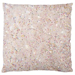 White Sparkle Glitter Pattern Large Flano Cushion Case (two Sides) by paulaoliveiradesign