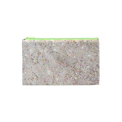 White Sparkle Glitter Pattern Cosmetic Bag (xs) by paulaoliveiradesign