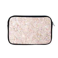 White Sparkle Glitter Pattern Apple Macbook Pro 13  Zipper Case by paulaoliveiradesign