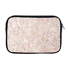 White Sparkle Glitter Pattern Apple Macbook Pro 17  Zipper Case by paulaoliveiradesign