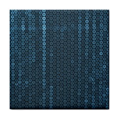 Blue Sparkly Sequin Texture Tile Coasters