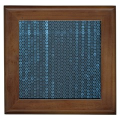 Blue Sparkly Sequin Texture Framed Tiles by paulaoliveiradesign