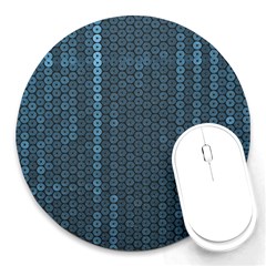 Blue Sparkly Sequin Texture Round Mousepads