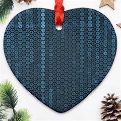 Blue Sparkly Sequin Texture Ornament (heart)