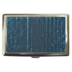 Blue Sparkly Sequin Texture Cigarette Money Cases by paulaoliveiradesign