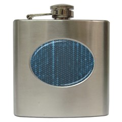 Blue Sparkly Sequin Texture Hip Flask (6 Oz) by paulaoliveiradesign