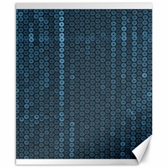 Blue Sparkly Sequin Texture Canvas 8  X 10  by paulaoliveiradesign