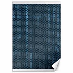 Blue Sparkly Sequin Texture Canvas 12  X 18   by paulaoliveiradesign