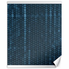 Blue Sparkly Sequin Texture Canvas 16  X 20   by paulaoliveiradesign