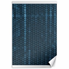 Blue Sparkly Sequin Texture Canvas 24  X 36  by paulaoliveiradesign