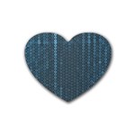 blue sparkly sequin texture Rubber Coaster (Heart)  Front