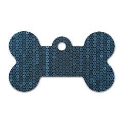 Blue Sparkly Sequin Texture Dog Tag Bone (two Sides)