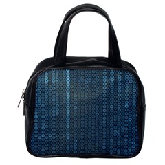 Blue Sparkly Sequin Texture Classic Handbags (one Side) by paulaoliveiradesign