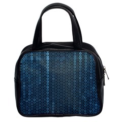 Blue Sparkly Sequin Texture Classic Handbags (2 Sides) by paulaoliveiradesign