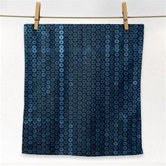 Blue Sparkly Sequin Texture Face Towel by paulaoliveiradesign