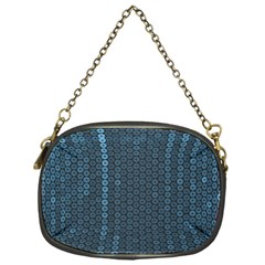 Blue Sparkly Sequin Texture Chain Purses (one Side)  by paulaoliveiradesign