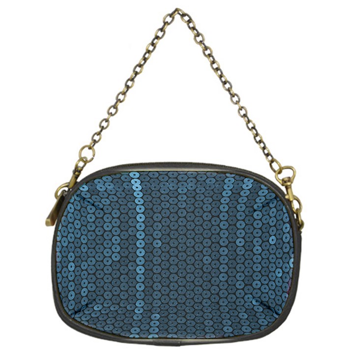 blue sparkly sequin texture Chain Purses (One Side) 