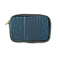 Blue Sparkly Sequin Texture Coin Purse by paulaoliveiradesign