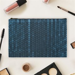 Blue Sparkly Sequin Texture Cosmetic Bag (large)  by paulaoliveiradesign