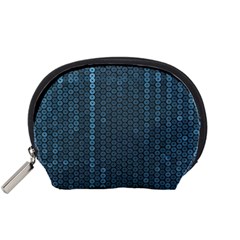 Blue Sparkly Sequin Texture Accessory Pouches (small)  by paulaoliveiradesign