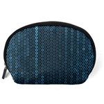 blue sparkly sequin texture Accessory Pouches (Large)  Back