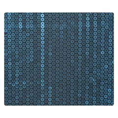 Blue Sparkly Sequin Texture Double Sided Flano Blanket (small)  by paulaoliveiradesign