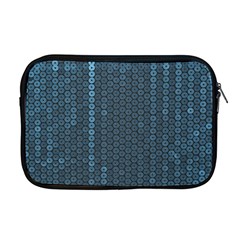 Blue Sparkly Sequin Texture Apple Macbook Pro 17  Zipper Case by paulaoliveiradesign