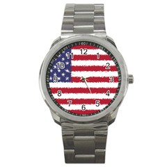 Flag Of The United States America Sport Metal Watch