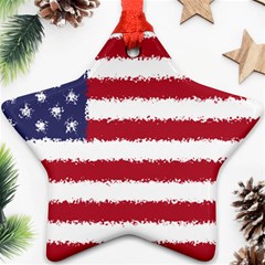 Flag Of The United States America Star Ornament (two Sides) by paulaoliveiradesign