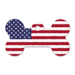 Flag Of The United States America Dog Tag Bone (two Sides) by paulaoliveiradesign