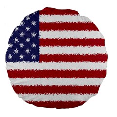 Flag Of The United States America Large 18  Premium Flano Round Cushions by paulaoliveiradesign