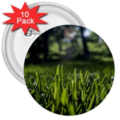 Green Grass Field 3  Buttons (10 Pack) 