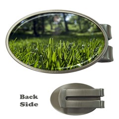 Green Grass Field Money Clips (oval)  by paulaoliveiradesign