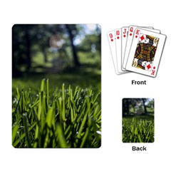 Green Grass Field Playing Card by paulaoliveiradesign