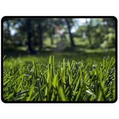 Green Grass Field Fleece Blanket (large) 