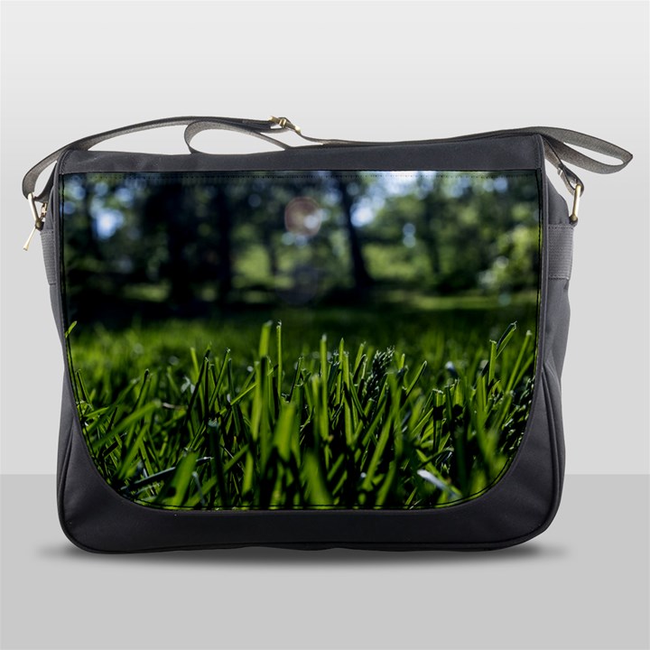 Green Grass Field Messenger Bags