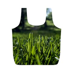 Green Grass Field Full Print Recycle Bags (m)  by paulaoliveiradesign