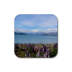 Lake Tekapo New Zealand Landscape Photography Rubber Coaster (square)  by paulaoliveiradesign