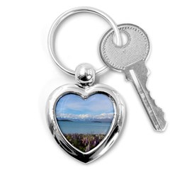 Lake Tekapo New Zealand Landscape Photography Key Chains (Heart) 