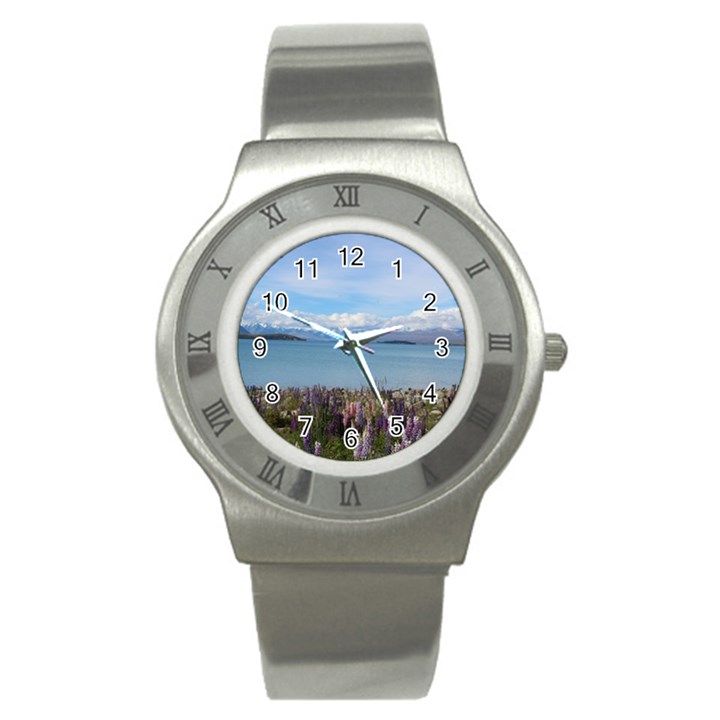 Lake Tekapo New Zealand Landscape Photography Stainless Steel Watch