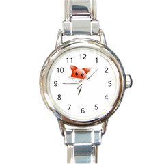 Animal Image Fox Round Italian Charm Watch by BangZart